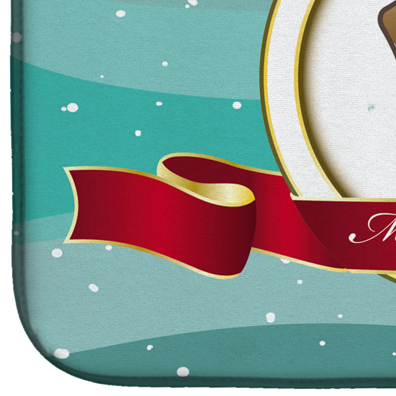 Tapis de séchage braque teckel merry christmas