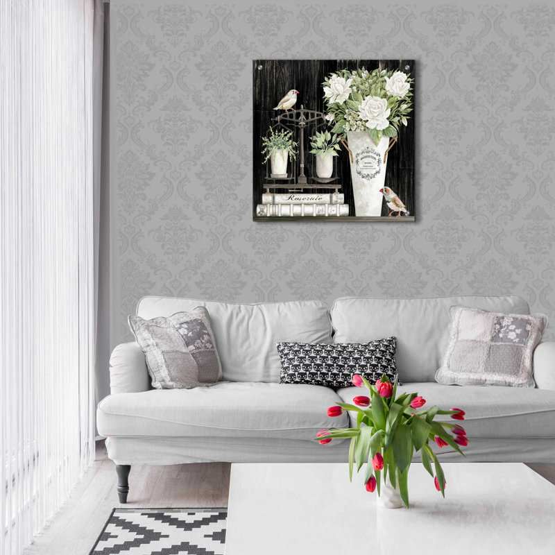 «Roses and Scales» par Cindy Jacobs, art mural en verre acrylique, H 24 po x l 24 po x P 0,2 po