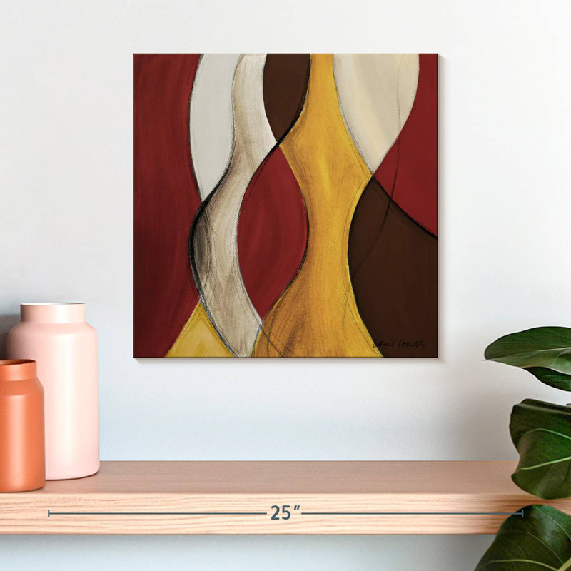 Crimson Coalescence II, 16" H x 16" W