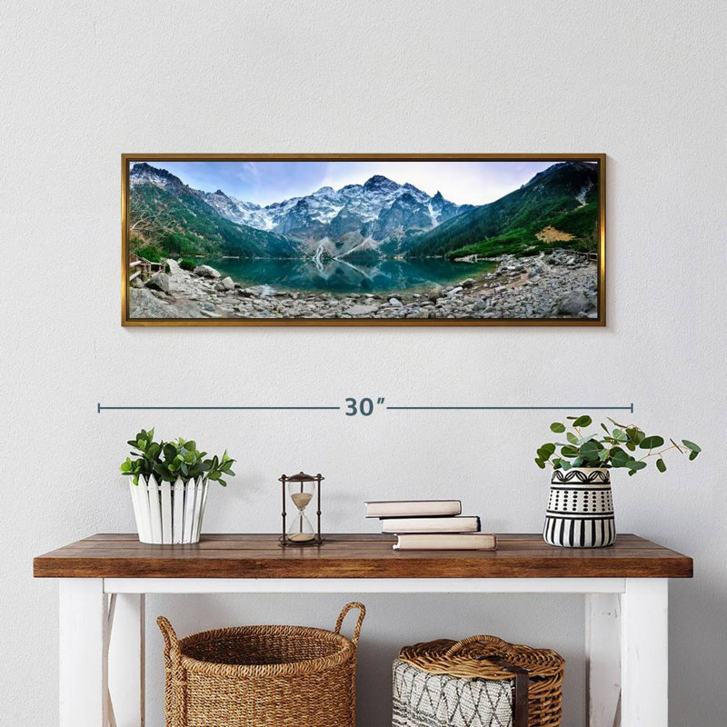 Lac Morskie Oko, Cadre flottant doré, 28 po x 10 po