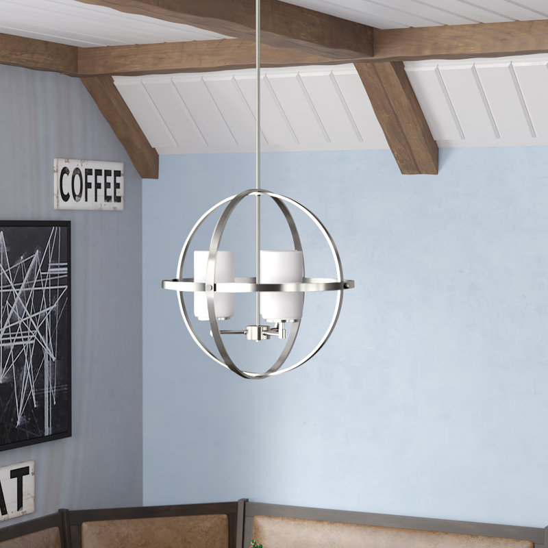 Alturas Three Light Chandelier from Generation Lighting , Brushed Nickel, No