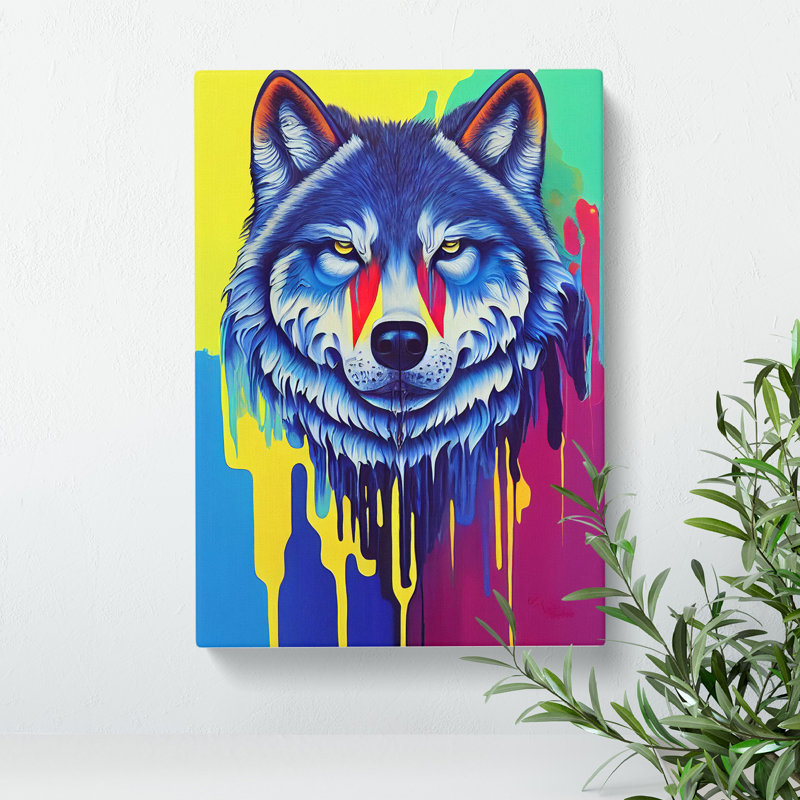Wolf Paint Drips No.3 Abstract - Wrapped Canvas Print, 50cm H x 35cm W x 3cm D
