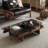 Rectangular Glass  Solid Wood Coffee Table