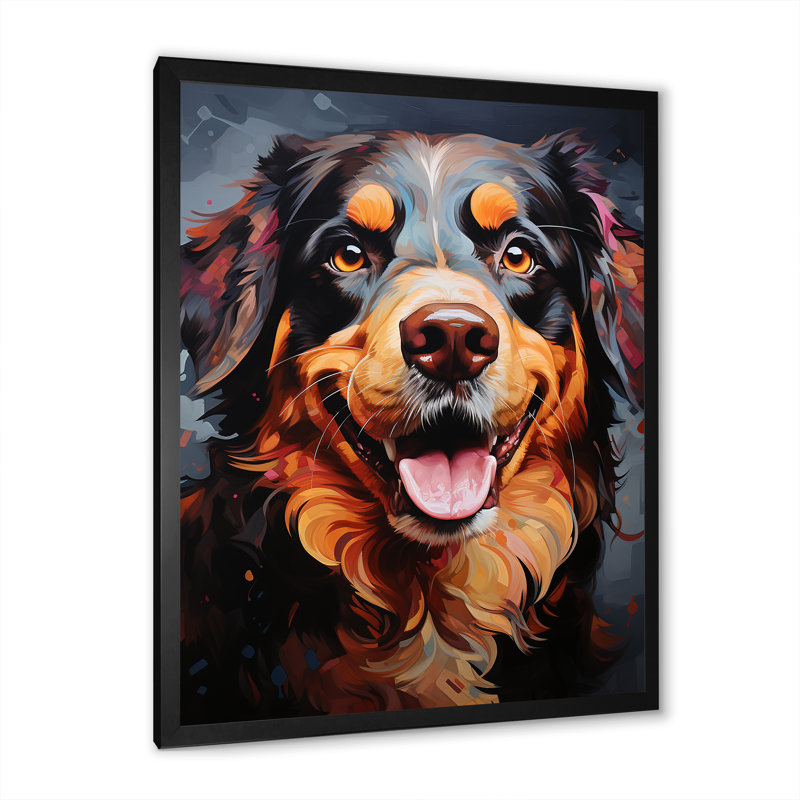 Bernese Mountain Majesty I sur toile, Cadre simple noir, H 32 po x l 16 po x P 1 po