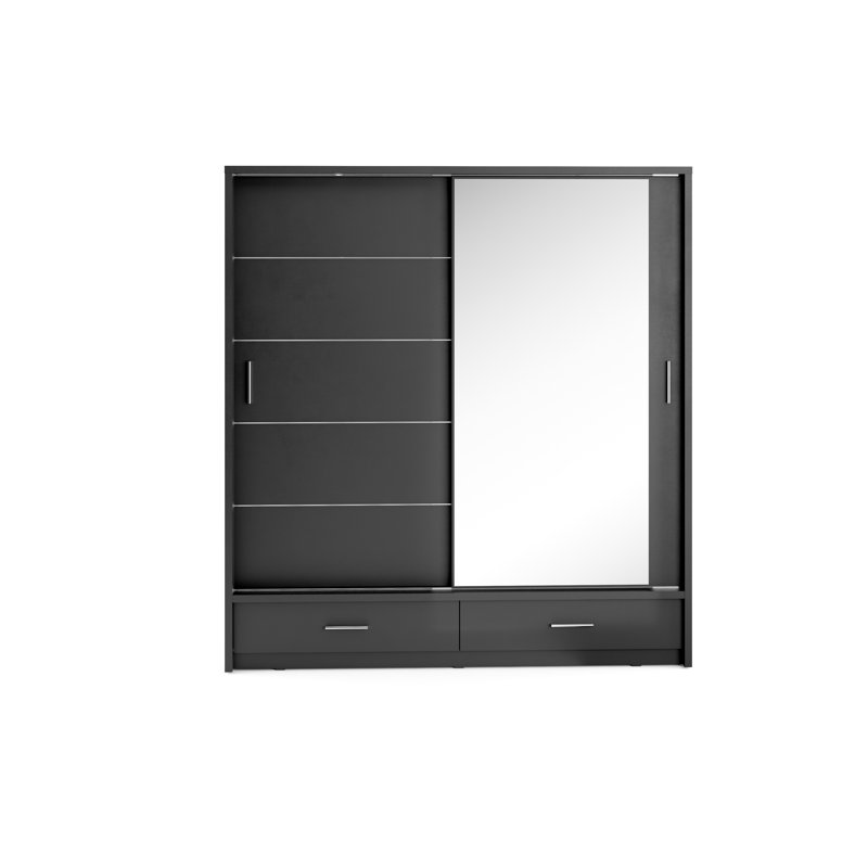 Tengan 2 Door Manufactured Wood Wardrobe, Black