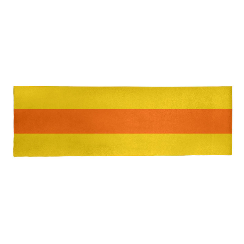 Tapis jaune/orange tissé à plat Miami, Tapis de couloir 2 pi 6 po x 8 pi