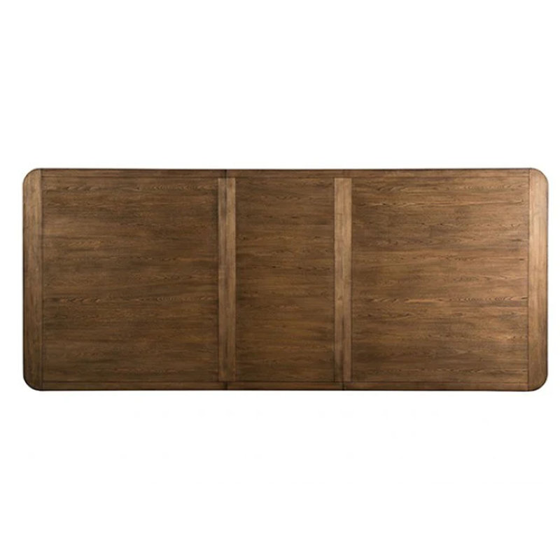 Table de salle à manger Ramie, bois brun châtaignier, feuille extensible de 84 à 102 pouces