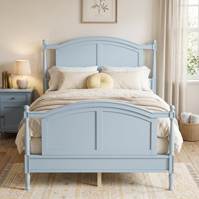 Bed, Blue, Double