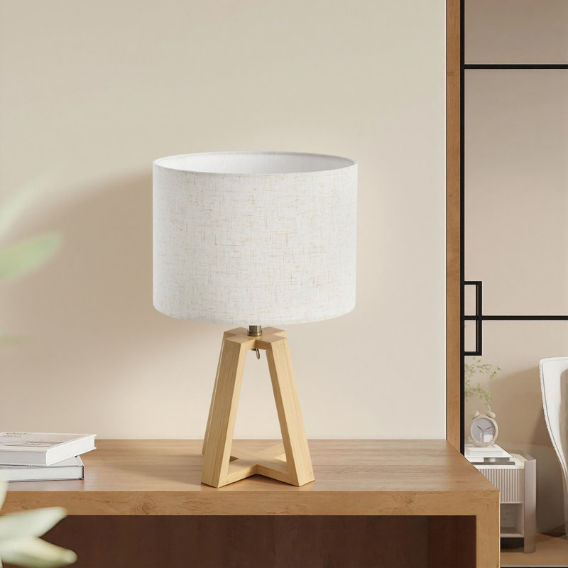 Lampe de table rustique moderne avec gradateur transparent, Naturel