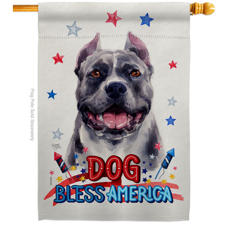 Drapeau de maison patriotique en polyester 40 x 28 pi Pitbull