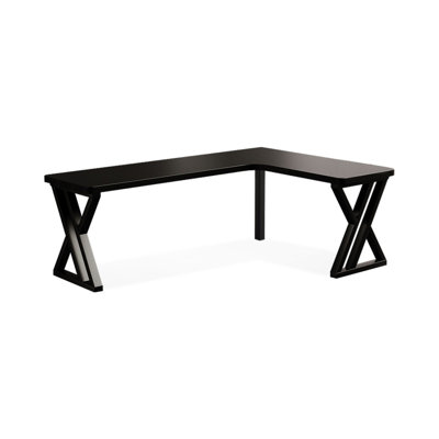 Bureau d'écriture rectangulaire en bois massif noir