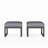 Set Of 2 26 Inch All-Weather Aluminum Patio Ottomans With Thick Cushions For Outdoor Comfort And Versatility-1382143289