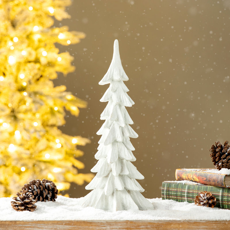 Resin Christmas Table Tree Décor, White