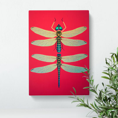 Two Pretty Dragonflies - Wrapped Canvas