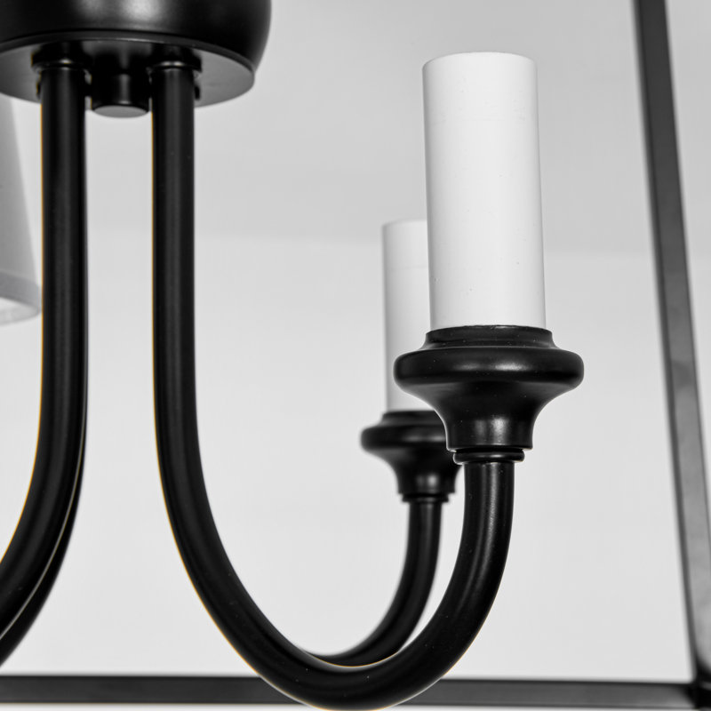Plafonnier semi-encastré 4 lumières moderne avec abat-jour en tissu blanc
