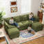 Canapé modulaire en U en chenille 6 pièces avec deux repose-pieds George-1107899811