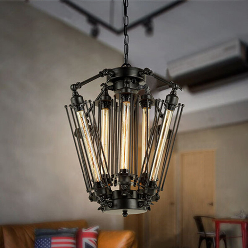 Luminaire suspendu industriel rétro à tubes multiples