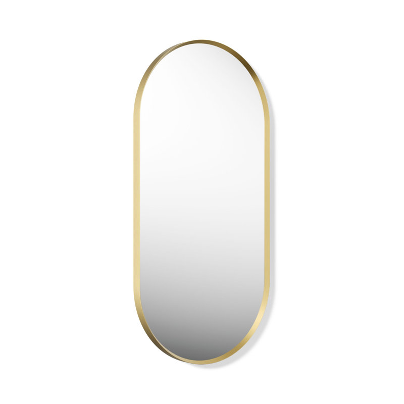 Miroir de salle de bain avec miroir Essential, Doré brossé moderne, 40 po x 20 po