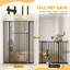 135cm Extra Tall Dog Gate with Cat Door Pressure Mounted Black