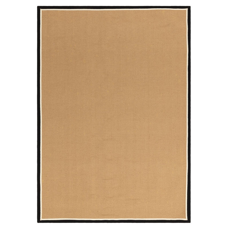 Rondle Herringbone Jute Area Rug, Rectangle 200 x 290 cm, Charcoal Cream