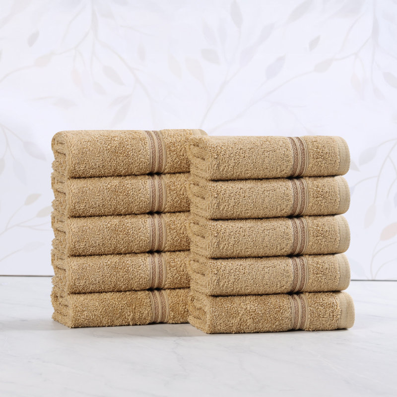 Oleg Heritage Egyptian Cotton Soft Absorbent Luxury Washcloth Towel, Grillé