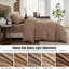 Ensemble de housse de couette en lin français 3 pièces avec fermeture à glissière cachée mélange de coton naturel-109727229-109727234