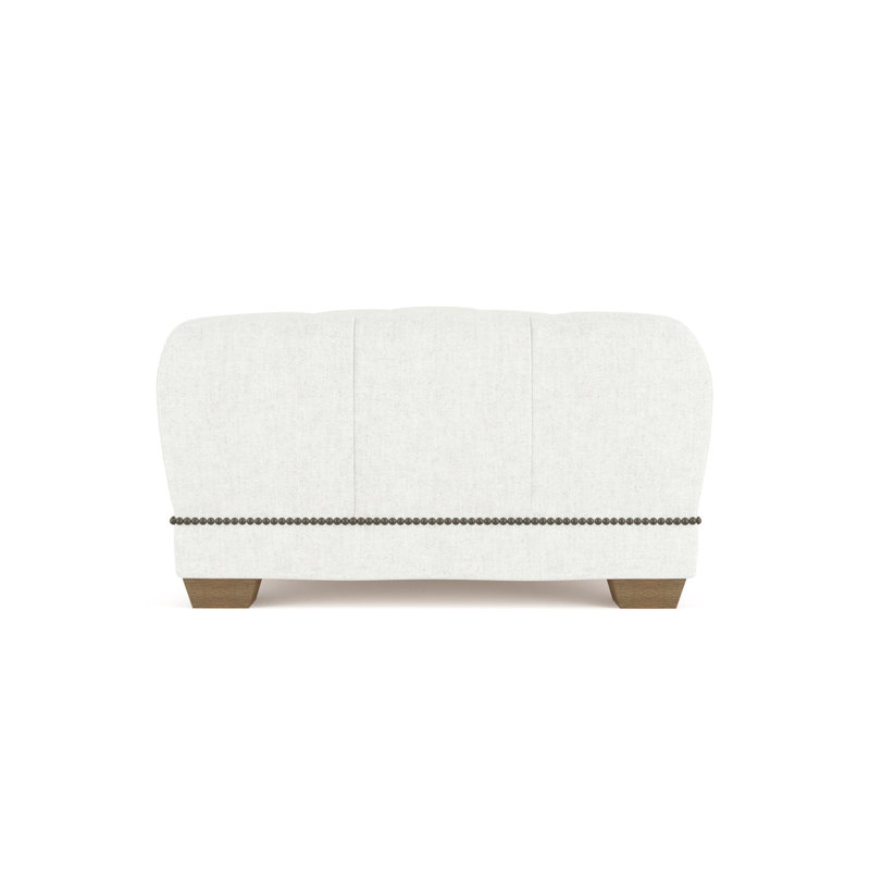 Hudson Ottoman, Plush Velvet Oyster, Weathered