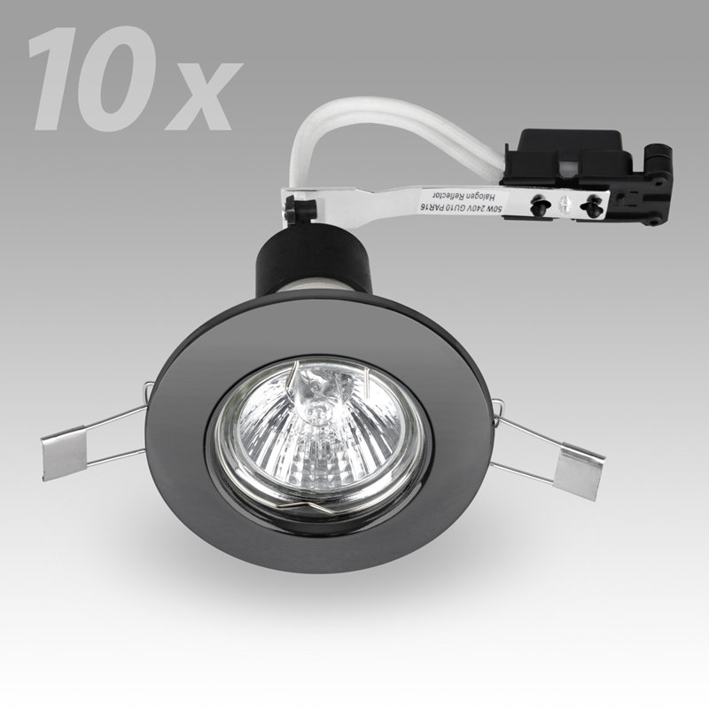 Acker 8.7cm Recessed Lighting Kit, Black Chrome