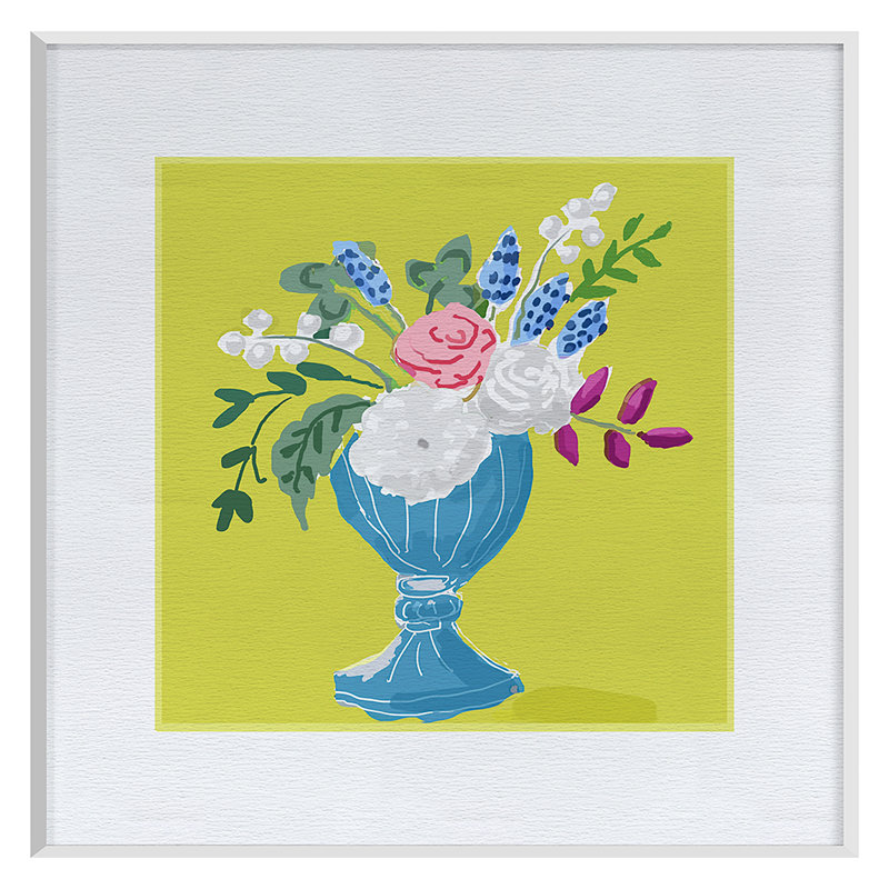 Vase 3 Print by Dana Gibson, White, 50" H x 50" W x 1.75" D