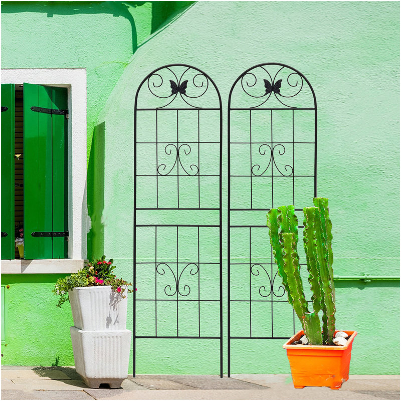 Ensemble de 2 treillis de jardin en métal 71 po x 19,7 po antirouille pour plantes grimpantes, 71" H x 19.7" W x 0.01" D