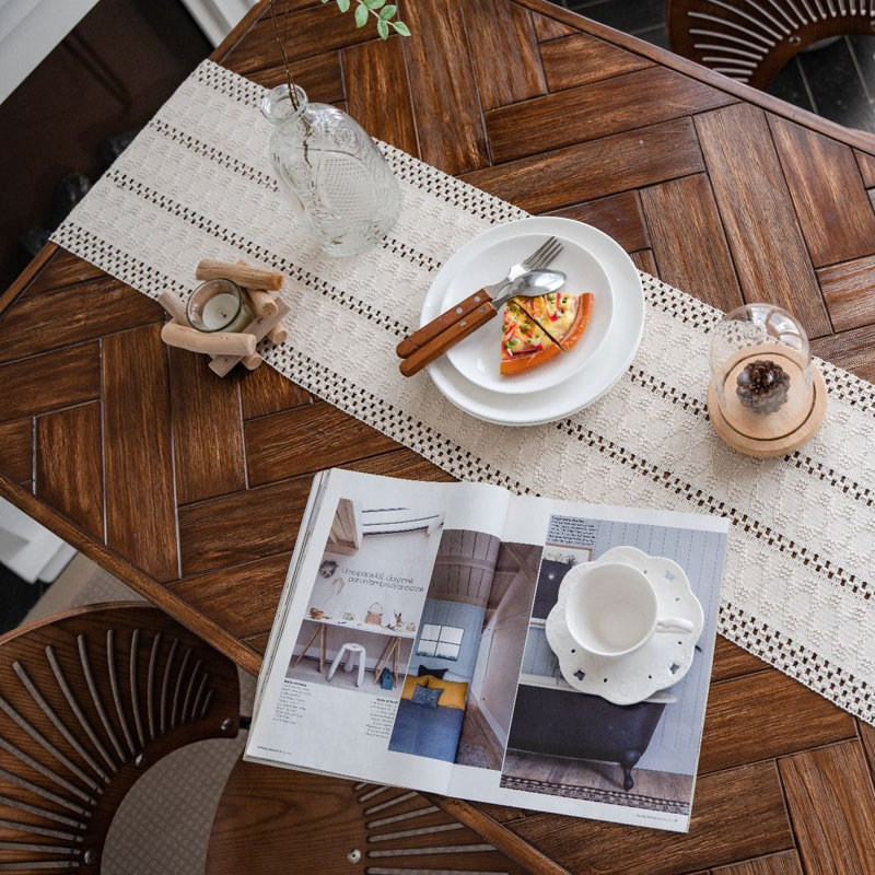 Chemin de table avec chemin de table en coton Rustic Farmhouse