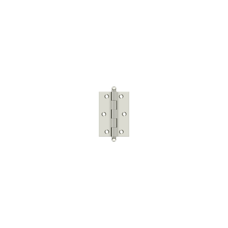 3'' x 2'' Butt Bearing Hinge, Polished Nickel