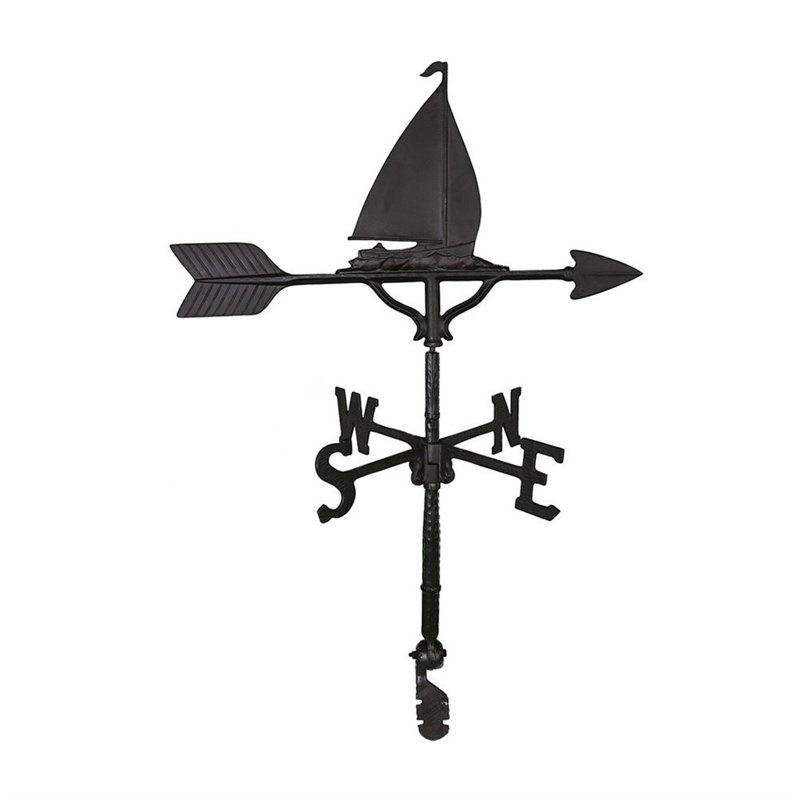 Sailboat Weathervane, Black
