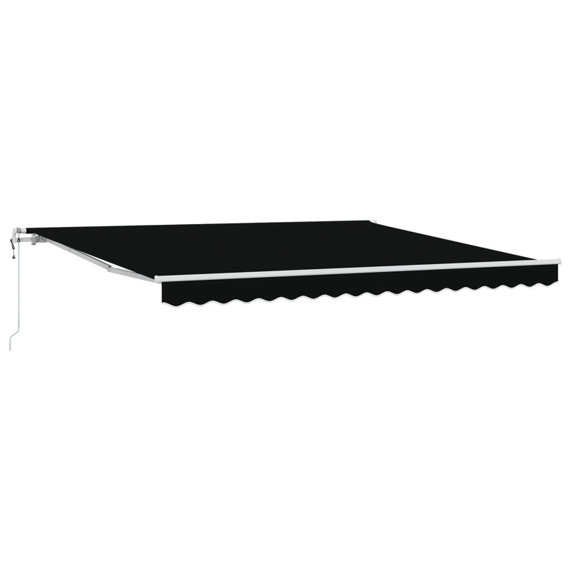 Brayden Studio Retractable Patio Awning, 400 cm W x 300 cm D, Black