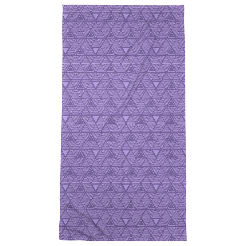 Serviette de plage classique à motif de triangles dessinés à la main, Acier / bleu foncé