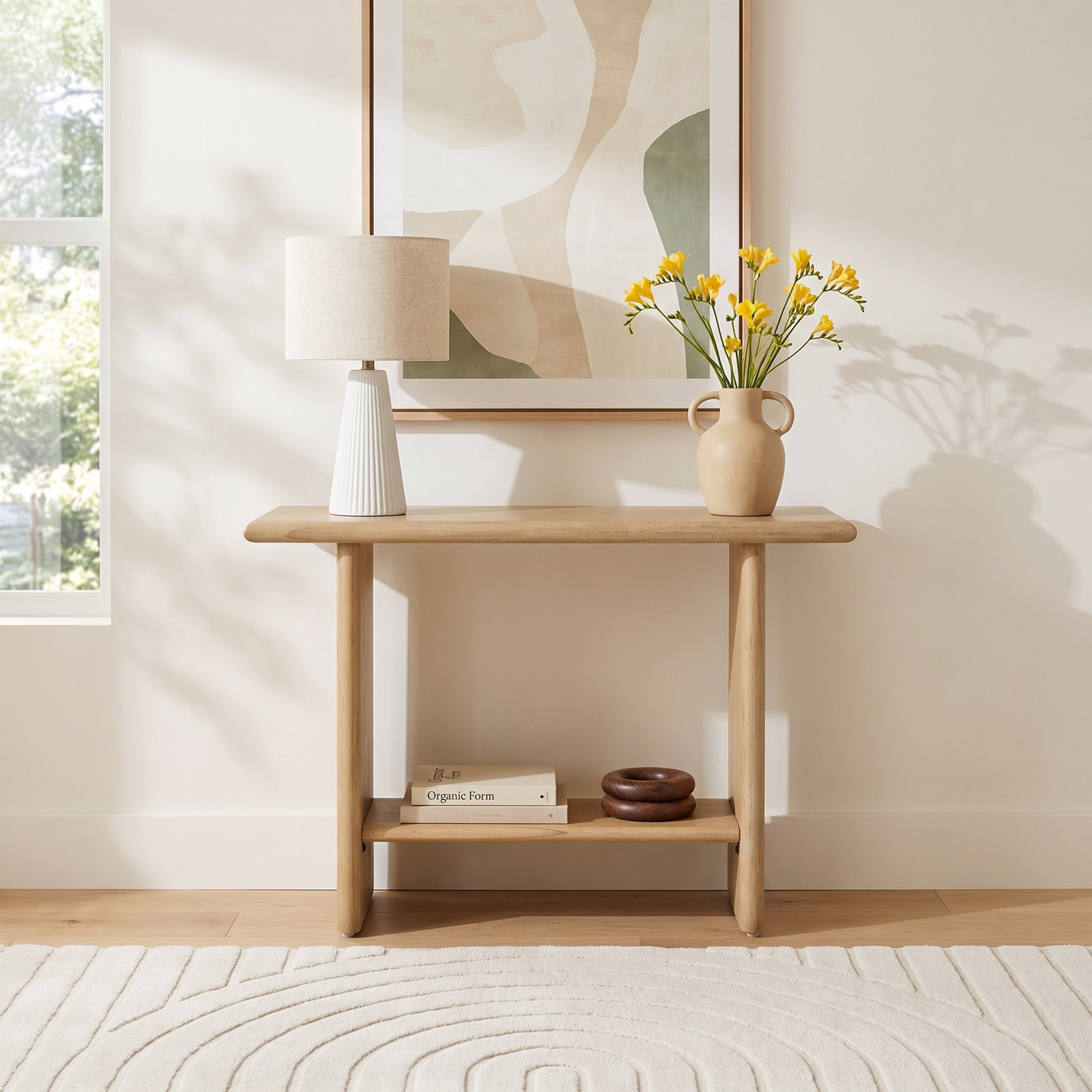 Soleil 42" Console Table, Blonde Oak