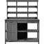 Banc de jardin en pot gris avec tiroirs, armoire et table basse en bois gris