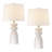 25in White Modern Sculpted Ceramic Table Lamps