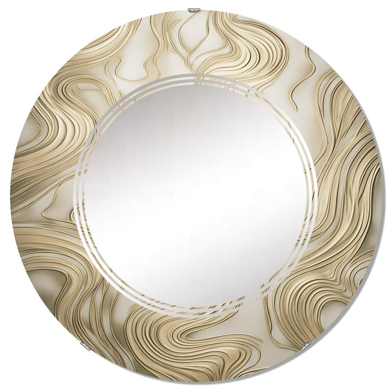 Blatnice - Miroir mural moderne rond, 32 po x 32 po