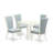 5 Piece Kitchen Table Set for 4 Includes a Square Dining Room Table and 4 Baby Blue Linen Fabric Parson Dining Chairs, Linen White-1652429098-1652467057-1652467062