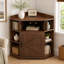 Armoire de rangement d'angle avec station de charge et tablettes ouvertes-798479566