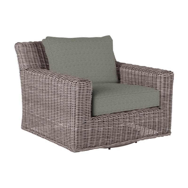 Chaise longue rotative en résine tressée rustique tissée rustique N-Dura (sans haut-parleur), Pas de soudure, Huître