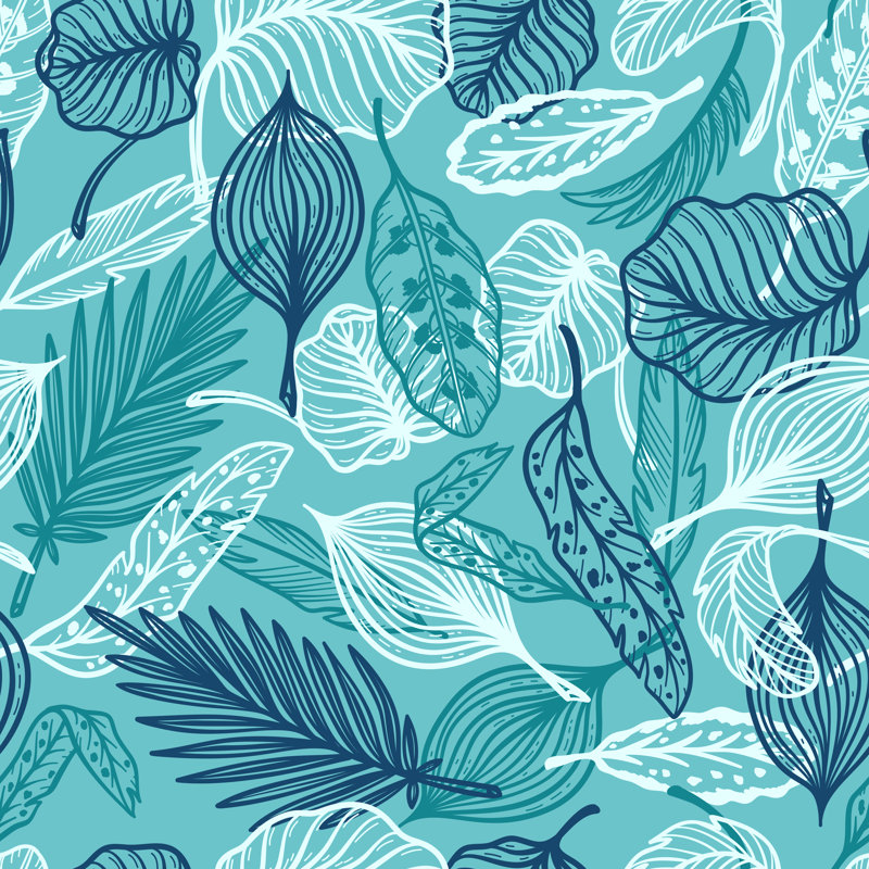 Palm Tree Leaves Pattern by AllNikArt - Wrapped Canvas Print, 76cm H x 76cm W