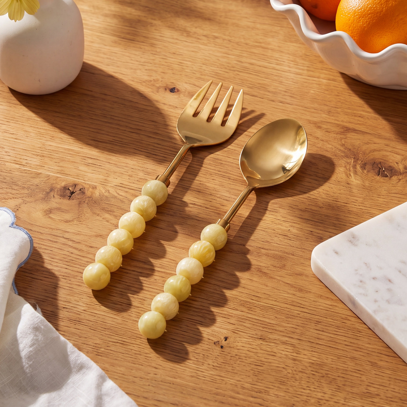 Rathlin Salad Servers, Yellow