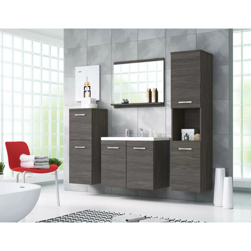 Saint-Leu 30Cm W x 132Cm H x 30Cm D Bathroom Storage Furniture Set, Bodega