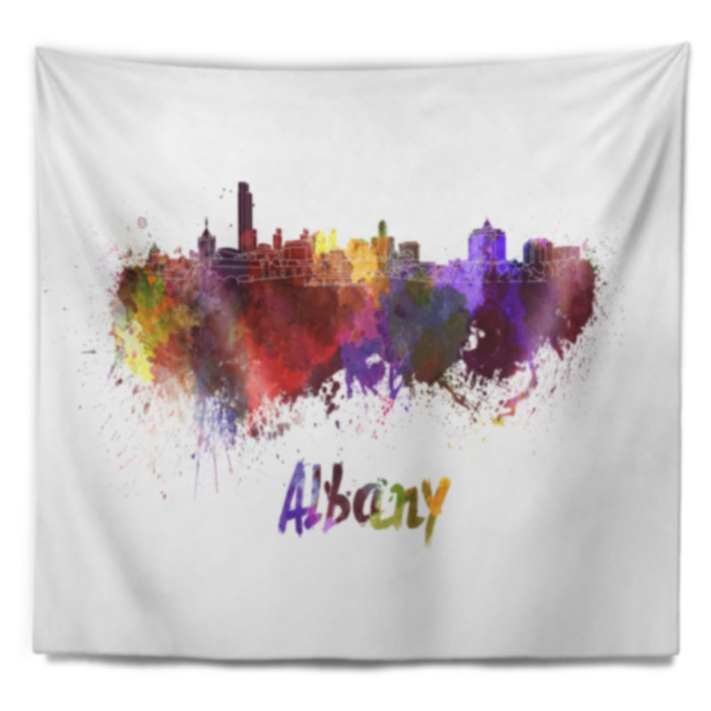Tapisserie d'albany skyline Cityscape, H 50 po x l 60 po