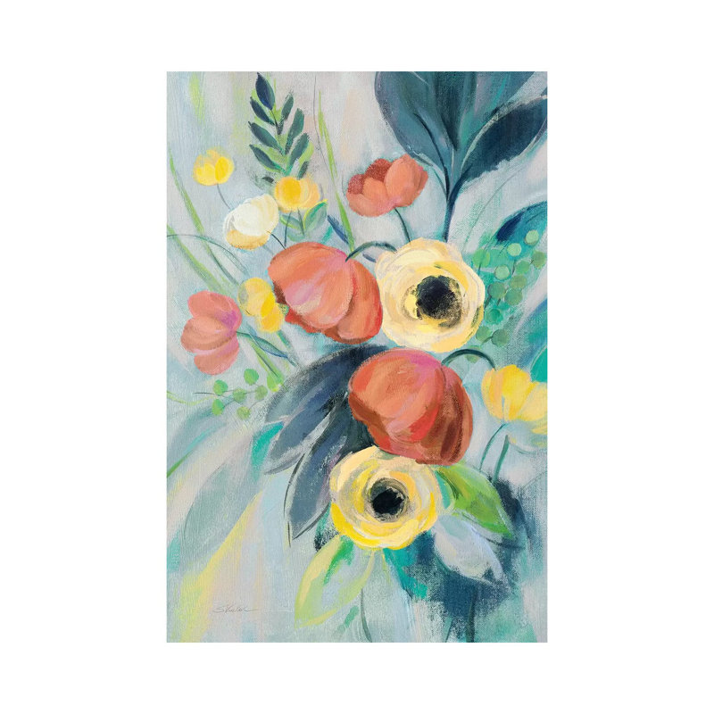 «Colorful Elegant Floral II» par Silvia Vassileva, reproduction d'art, Pas de tapis, Toile tendue