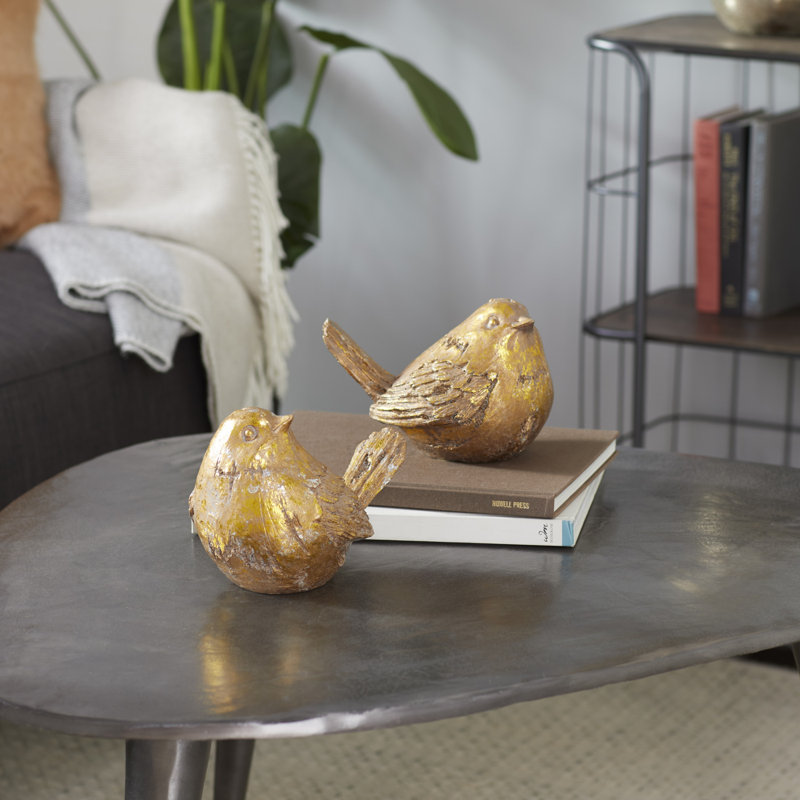 Ensemble de sculpture en polystone, Or