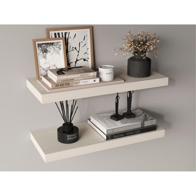 Ecco 31.5" Wide Floating Shelves Set Of 2, Shelves For Wall Decor For Bedroom, Bathroom Storage Shelves, Book Shelves For Living Room