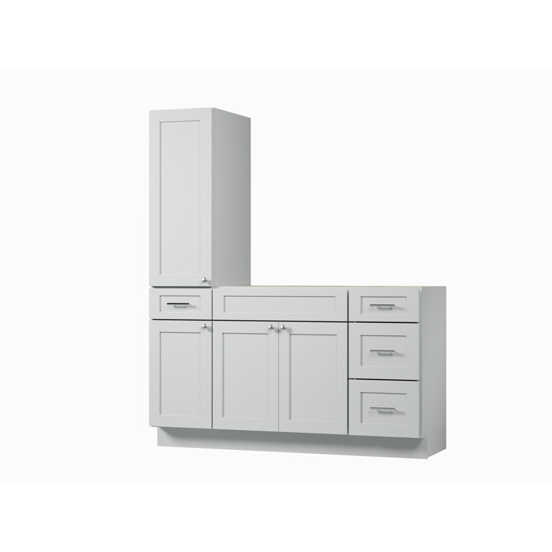 Meuble-lavabo simple 60 po Disar, Gris